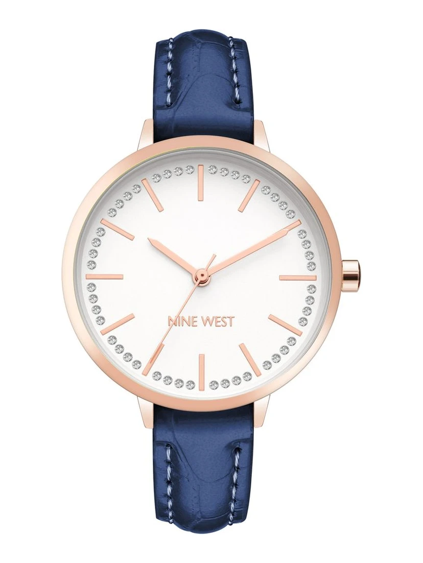 Blue Leather Dress Watch