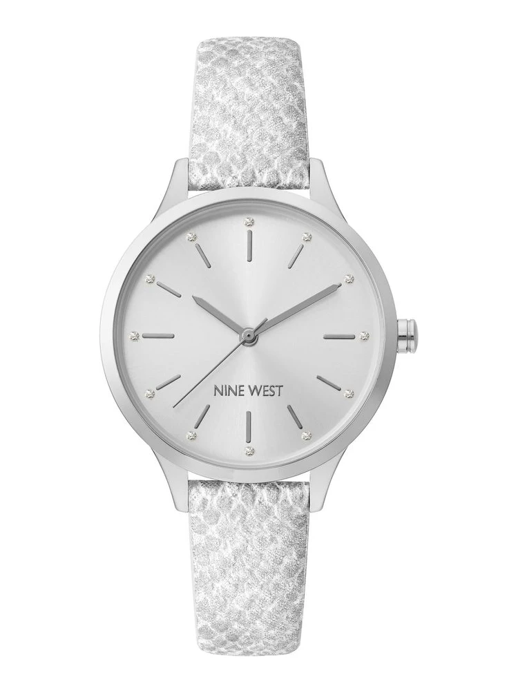 Gray Leather Dress Watch