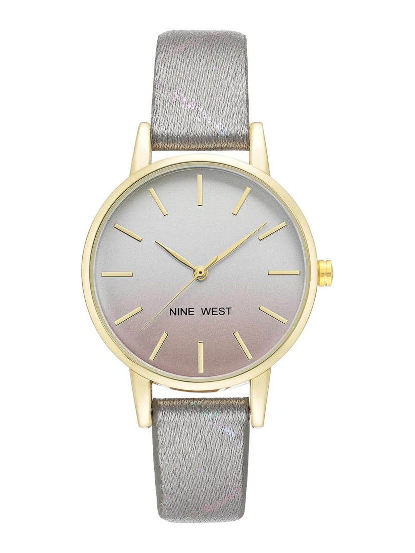 Gray Leather Dress Watch