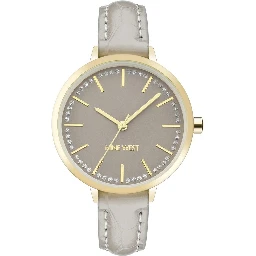 ساعة يد رسمية من الجلد الرمادي