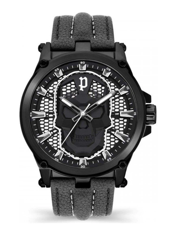 Black Leather Dress Watch