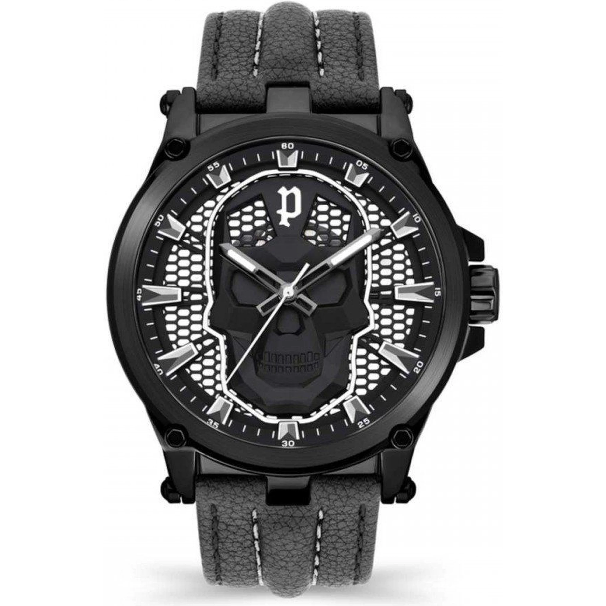 Black Leather Dress Watch