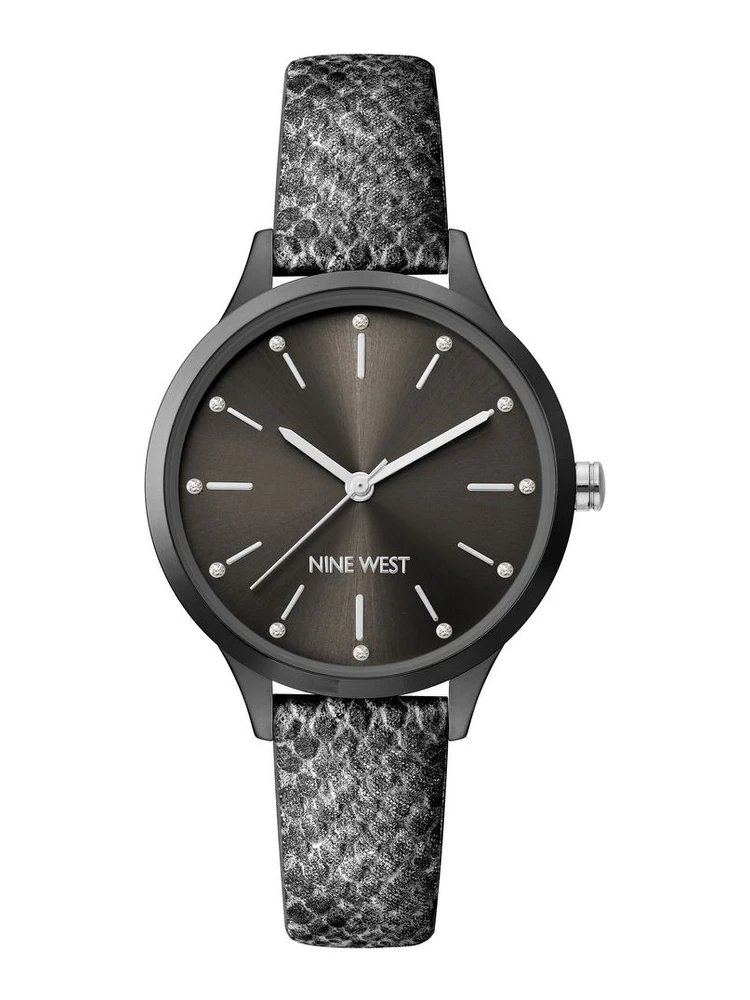 Black Leather Dress Watch