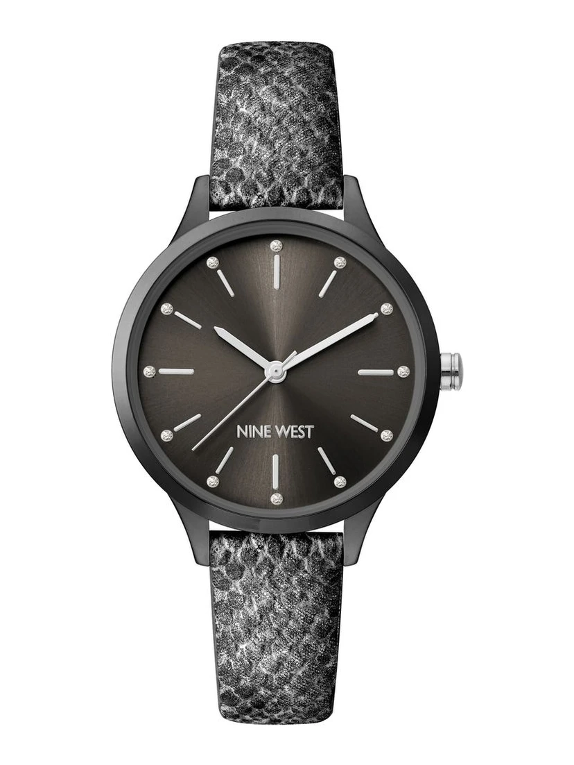 Black Leather Dress Watch