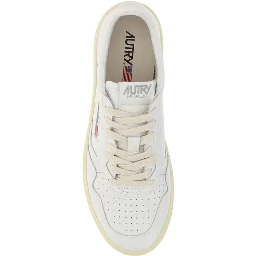 White Calf Leather Bos Taurus Low Top Sneakers