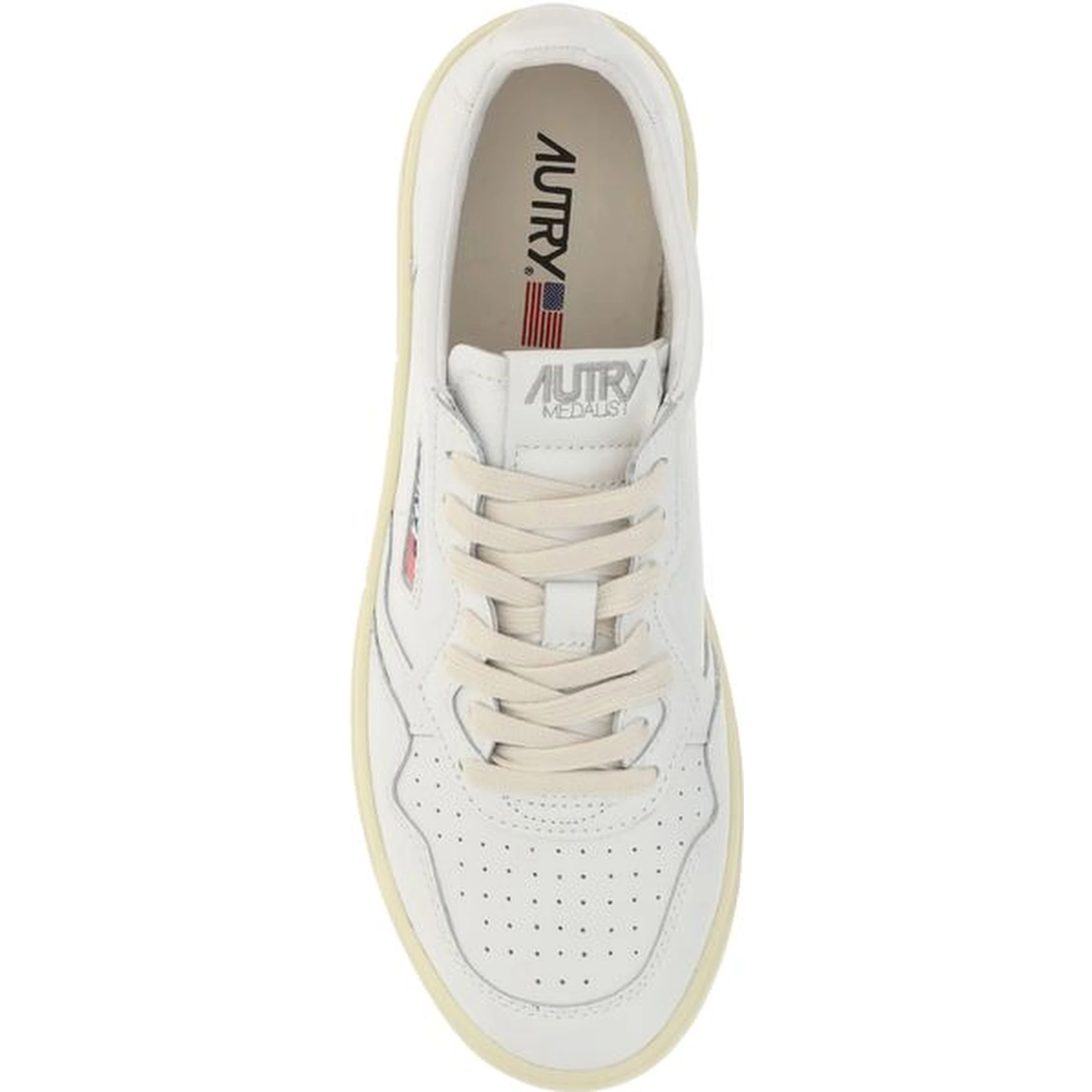 White Calf Leather Bos Taurus Low Top Sneakers