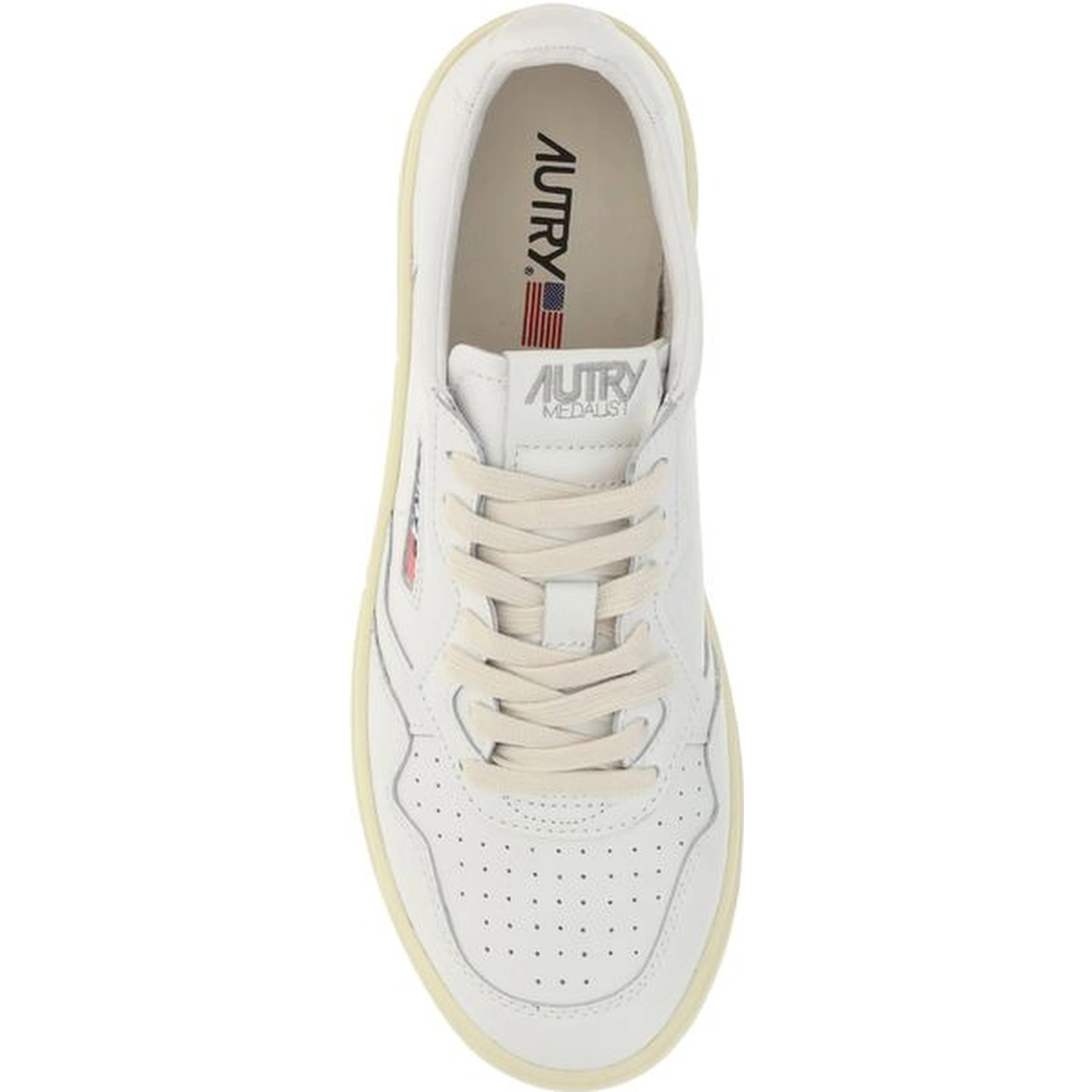 White Calf Leather Bos Taurus Low Top Sneakers