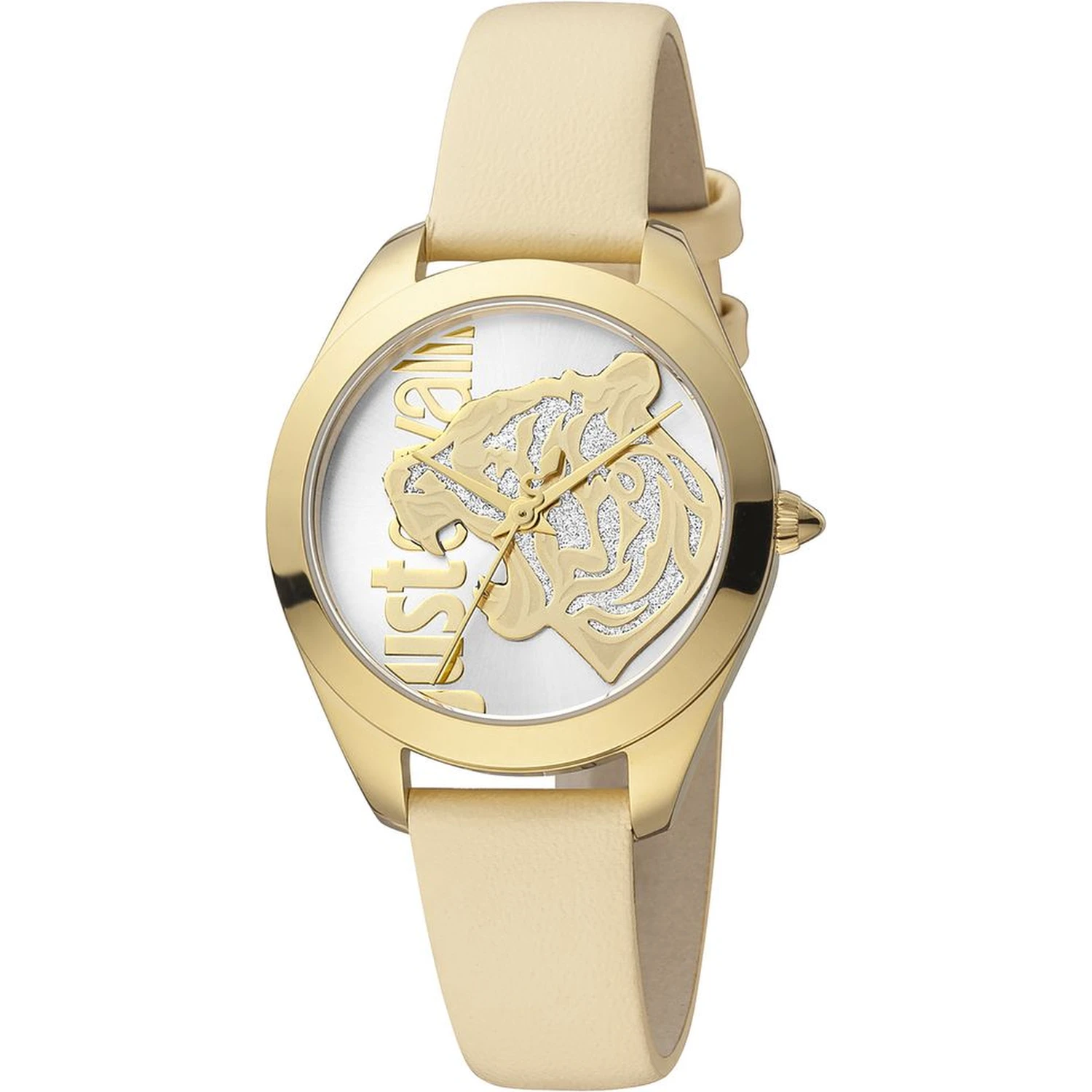 Beige Leather Dress Watch