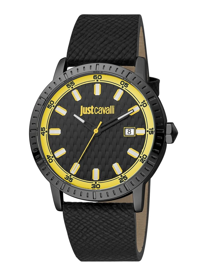 Black Leather Dress Watch