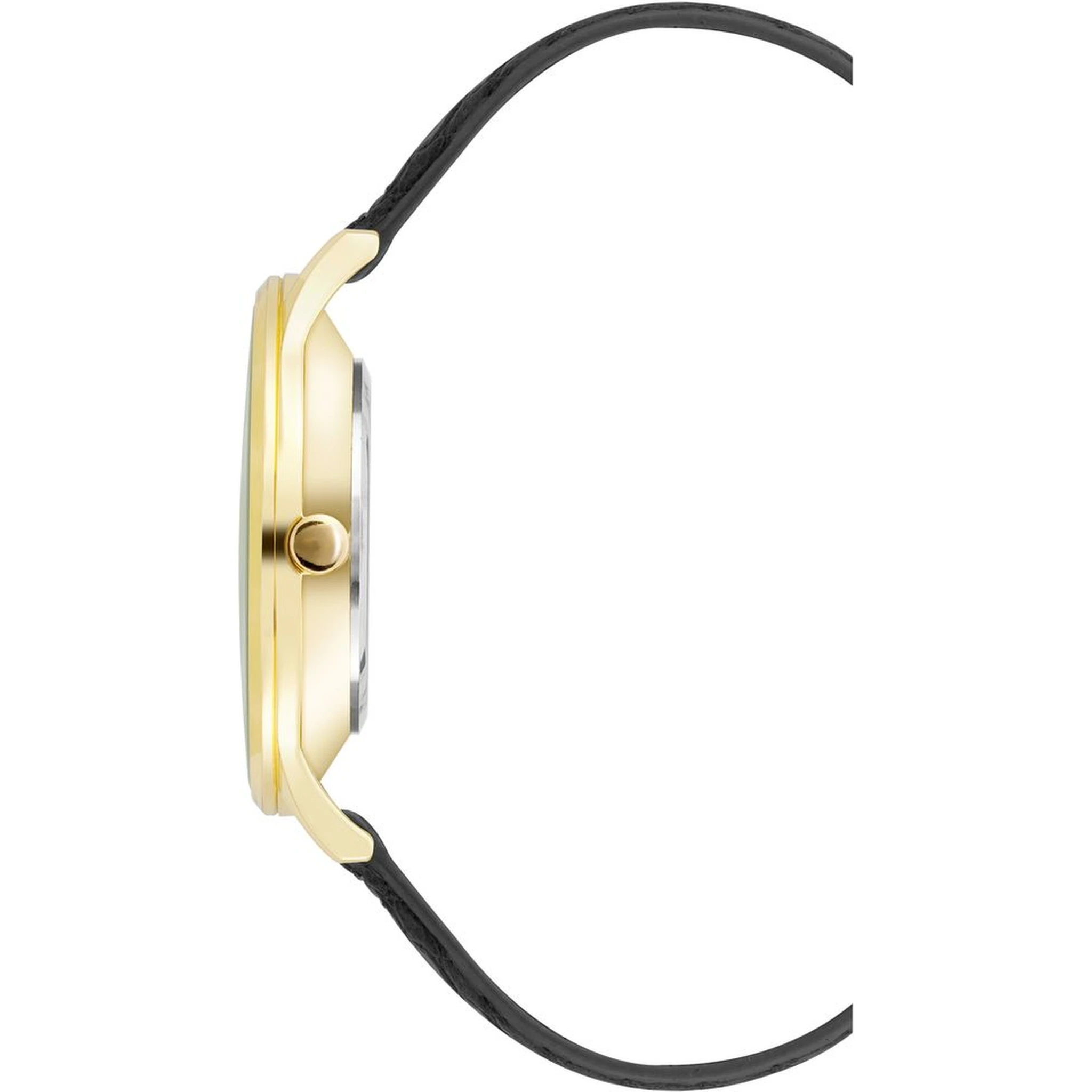 ساعة يد رسمية من الجلد الأسود