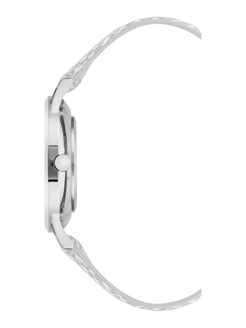 Gray Leather Dress Watch