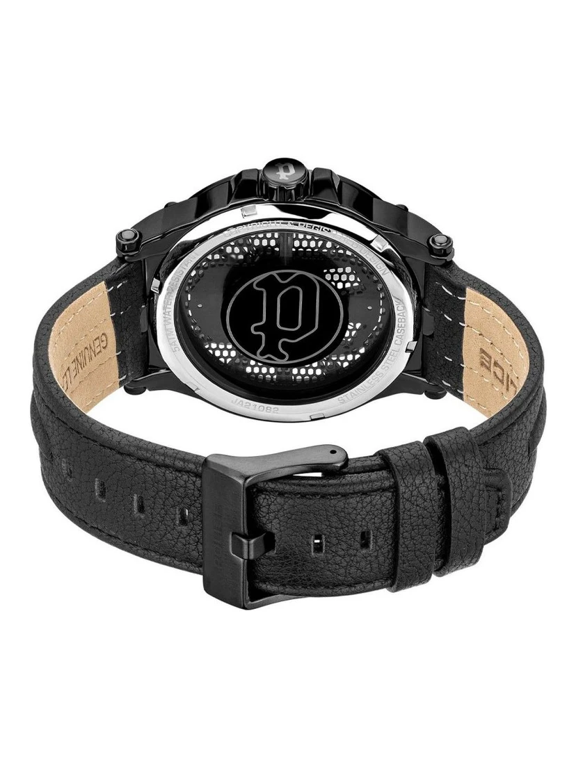 Black Leather Dress Watch