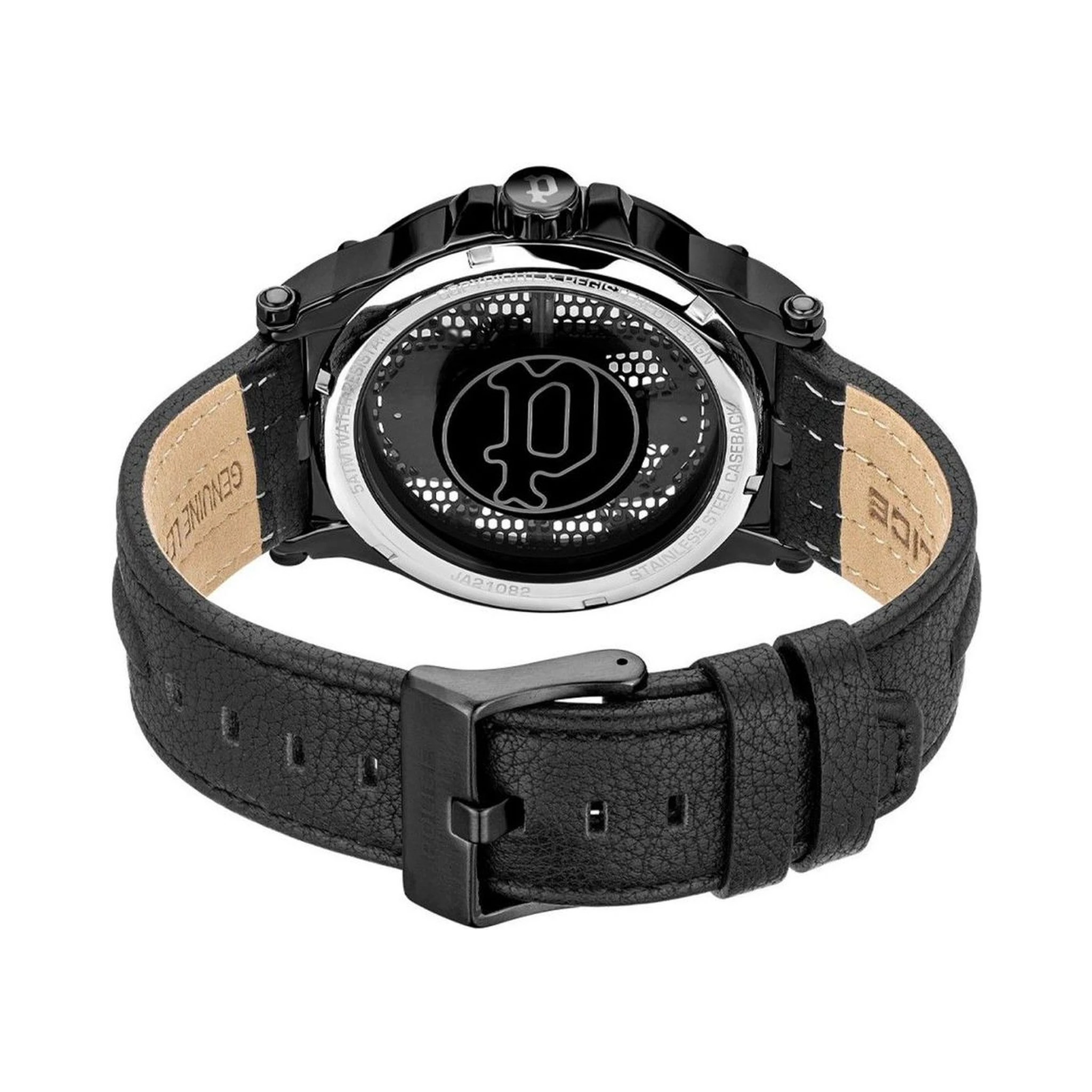 Black Leather Dress Watch