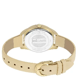 Beige Leather Dress Watch