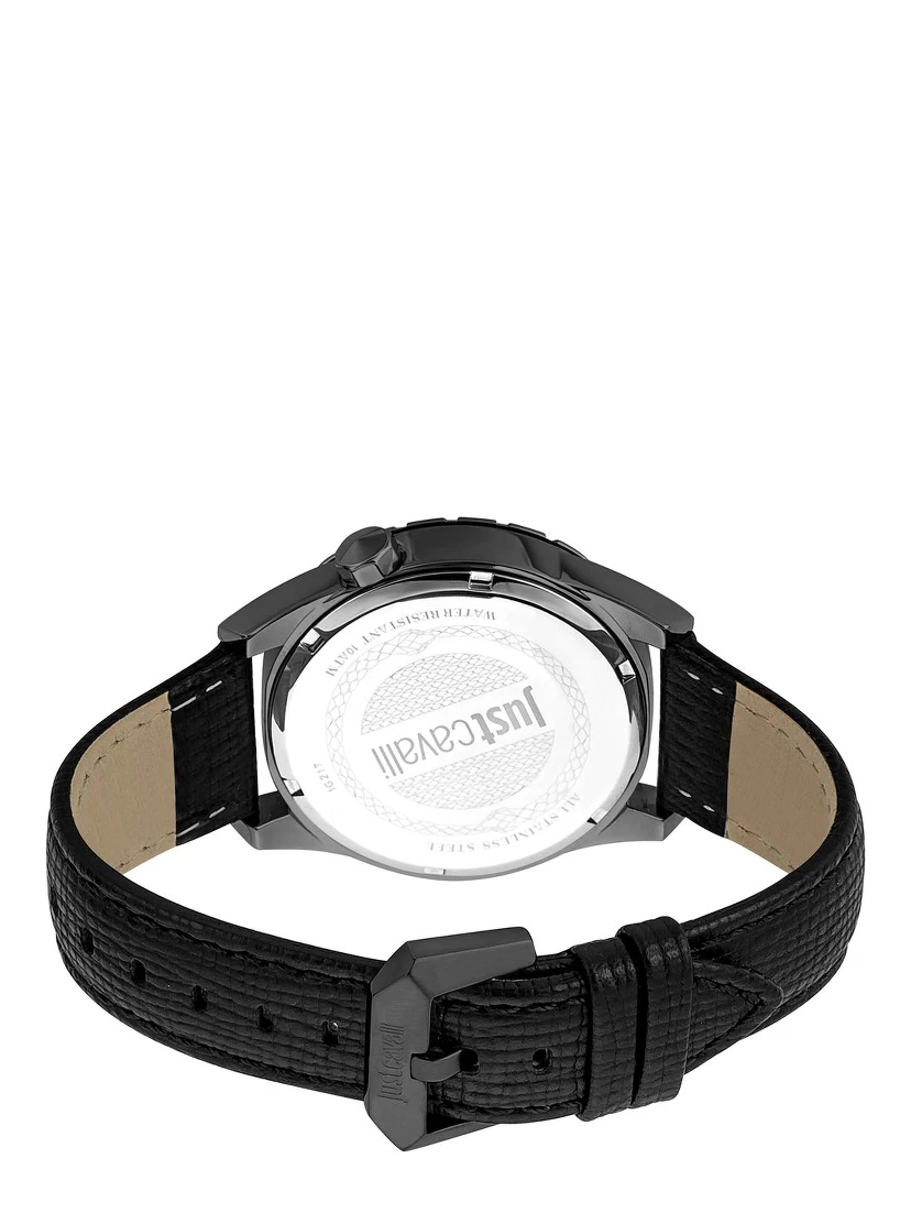 Black Leather Dress Watch