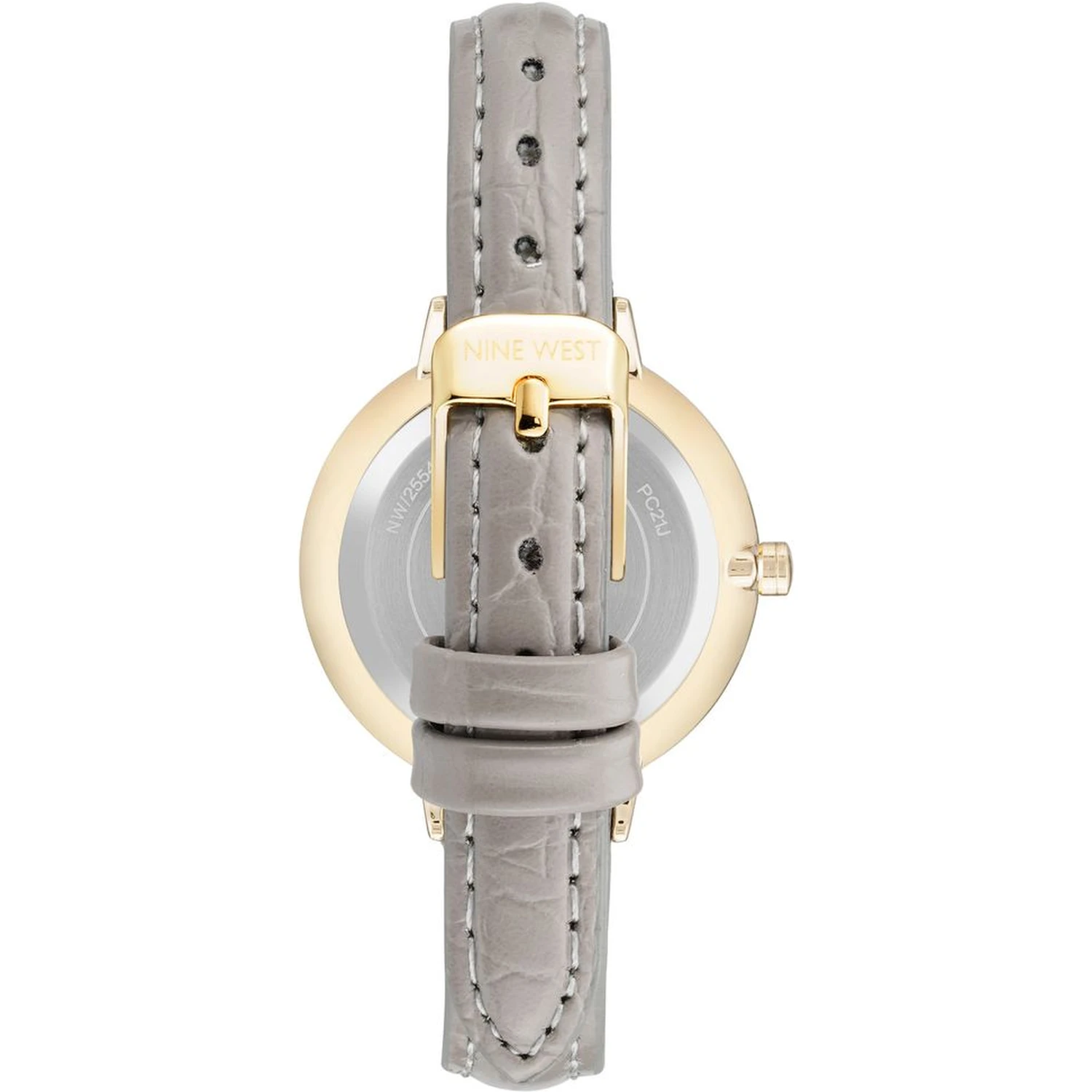 Gray Leather Dress Watch