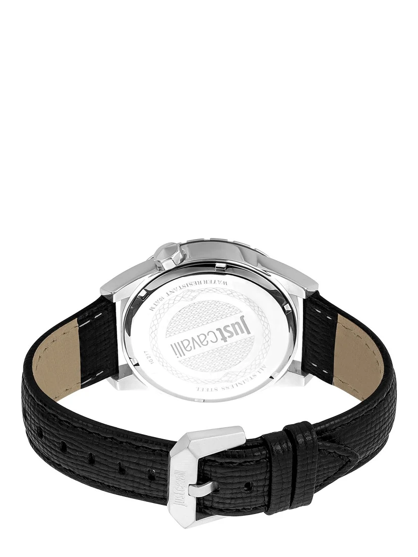 Black Leather Dress Watch