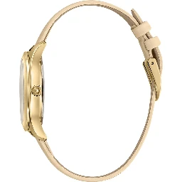 Beige Leather Dress Watch