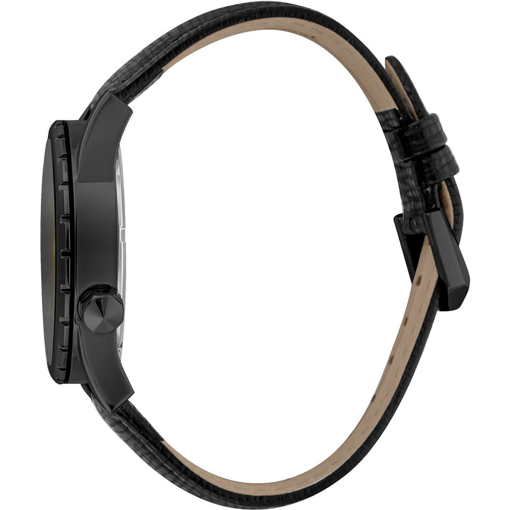 Black Leather Dress Watch