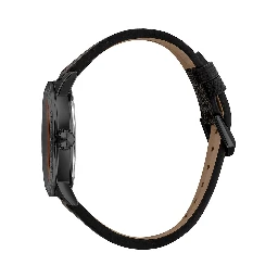 Black Leather Dress Watch