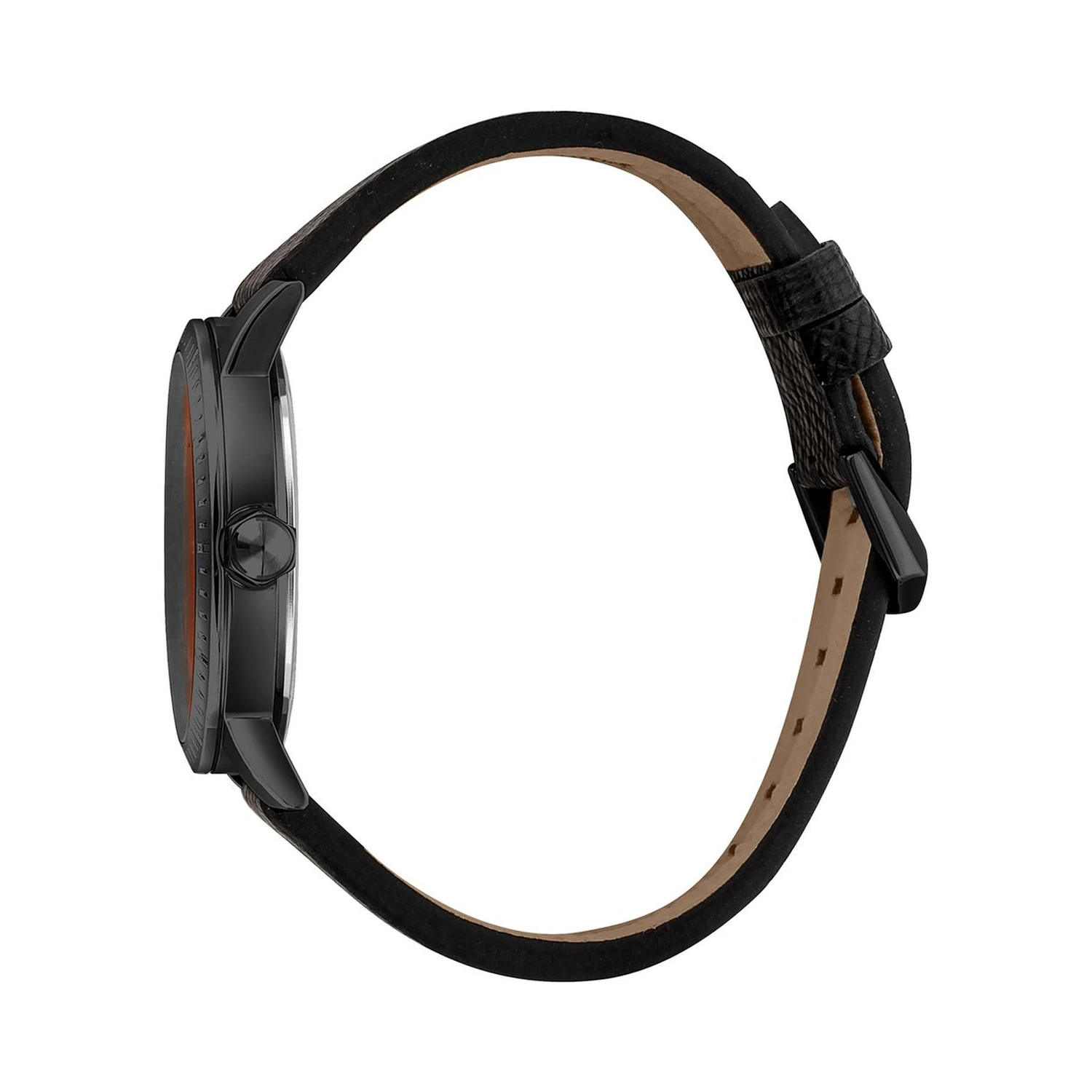 Black Leather Dress Watch