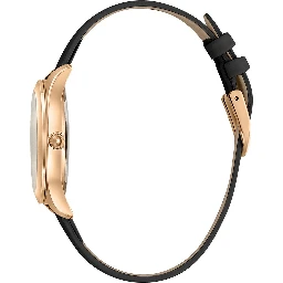 Black Leather Dress Watch