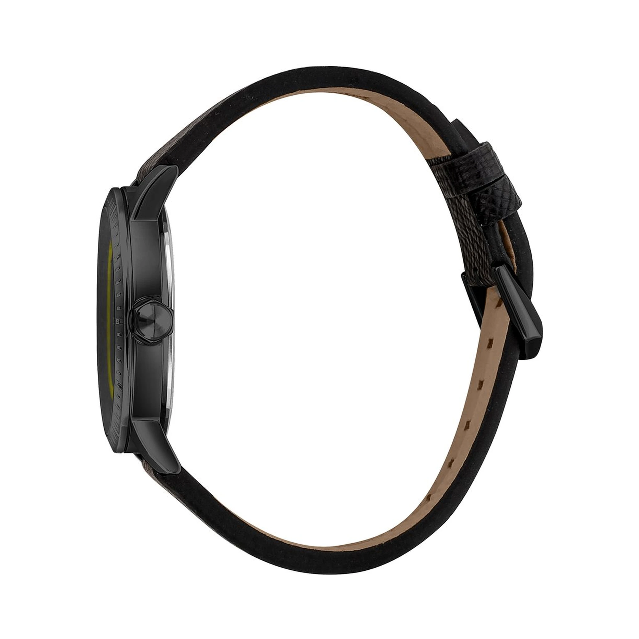 Black Leather Dress Watch