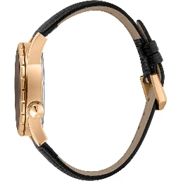 Black Leather Dress Watch