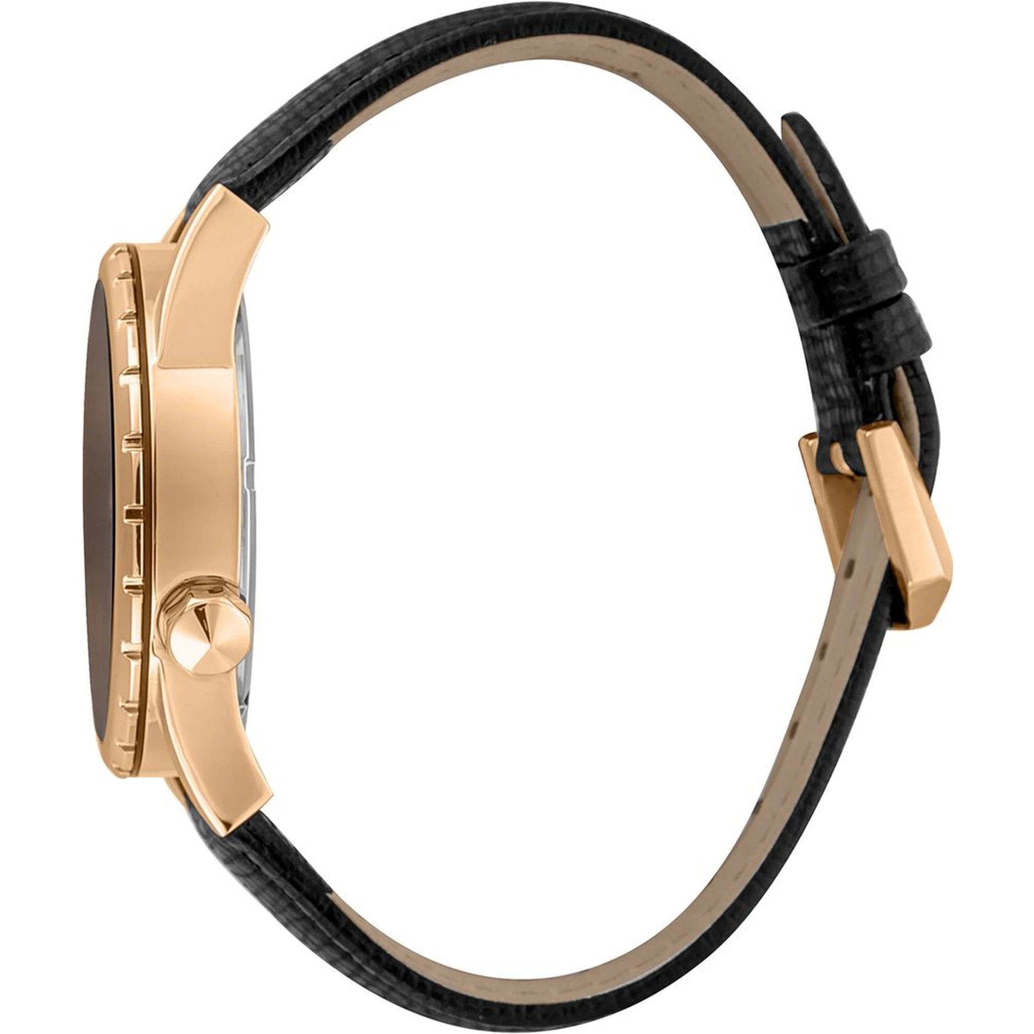 Black Leather Dress Watch