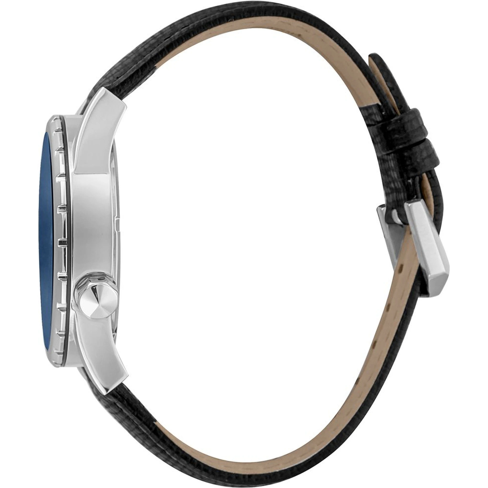 Black Leather Dress Watch