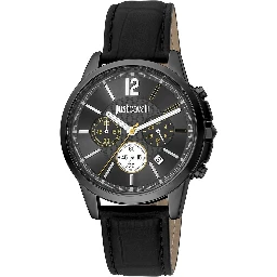 Black Leather Dress Watch