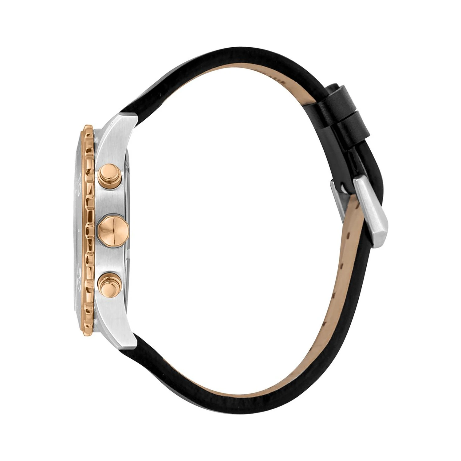 Black Leather Sport Watch