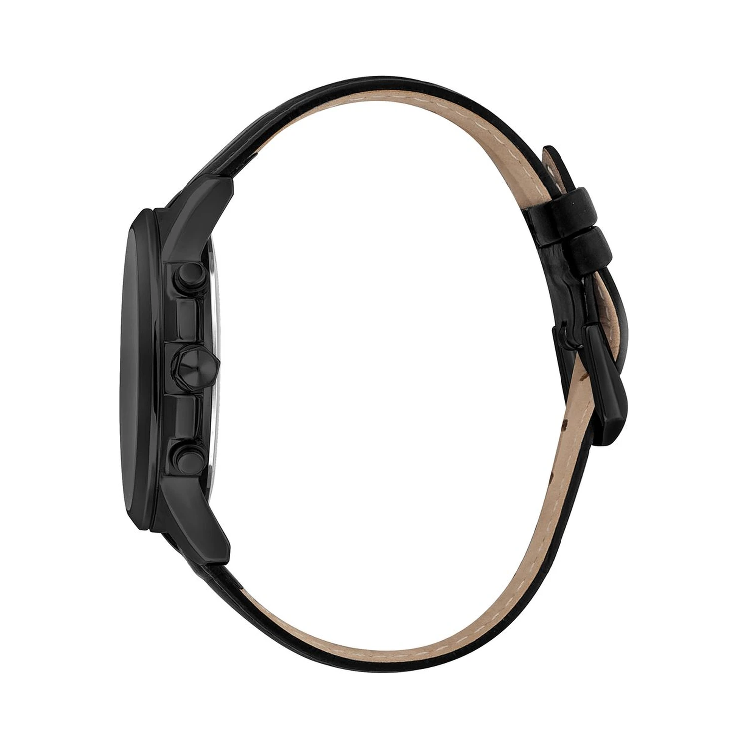 Black Leather Dress Watch