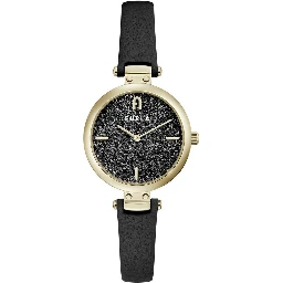 Black Leather Dress Watch