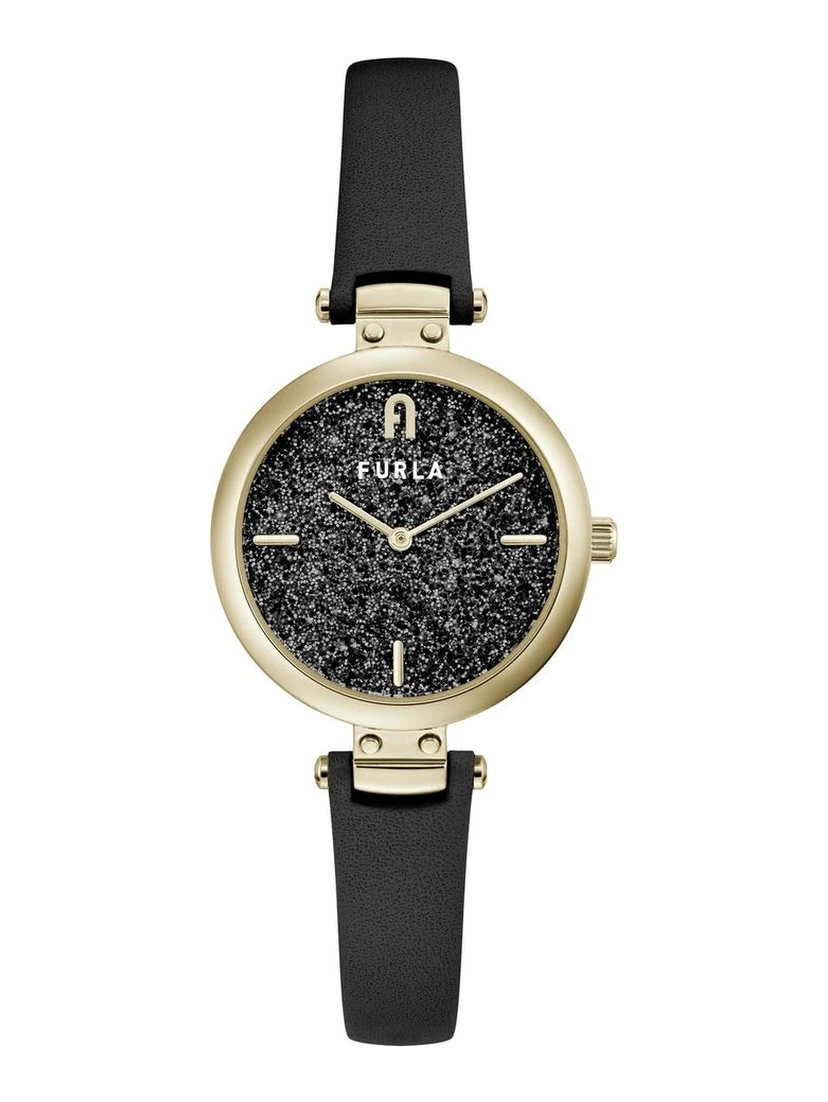 Black Leather Dress Watch