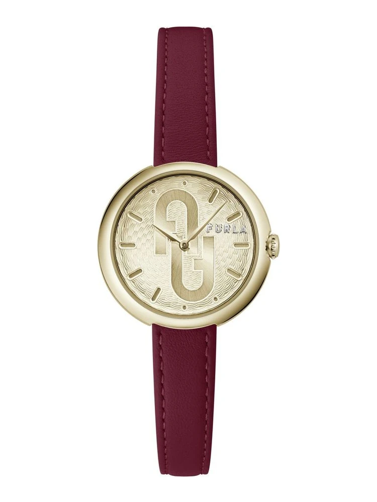Red Leather Dress Watch