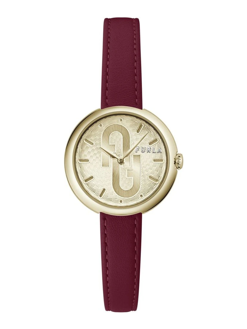 Red Leather Dress Watch