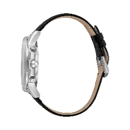 ساعة يد رسمية من الجلد الأسود