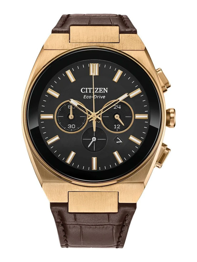 ساعة يد رسمية من الجلد البني