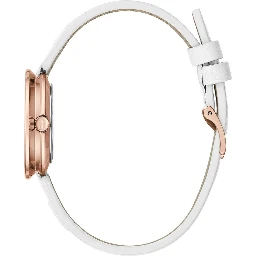 White Leather Dress Watch