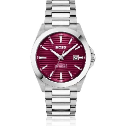 Gray Stainless Steel Dress Watch