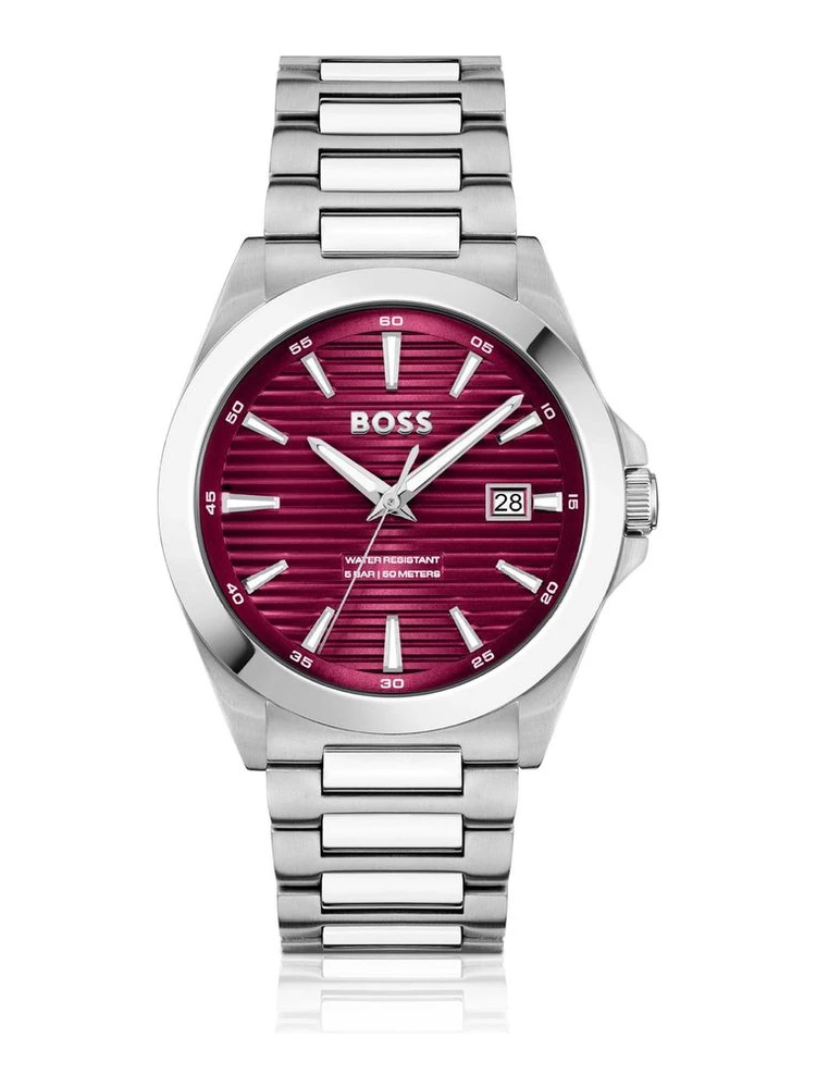 Gray Stainless Steel Dress Watch