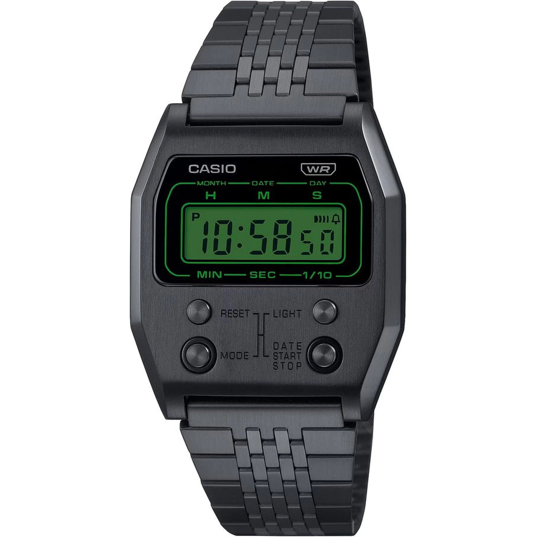 Black Stainless Steel Digital Watch