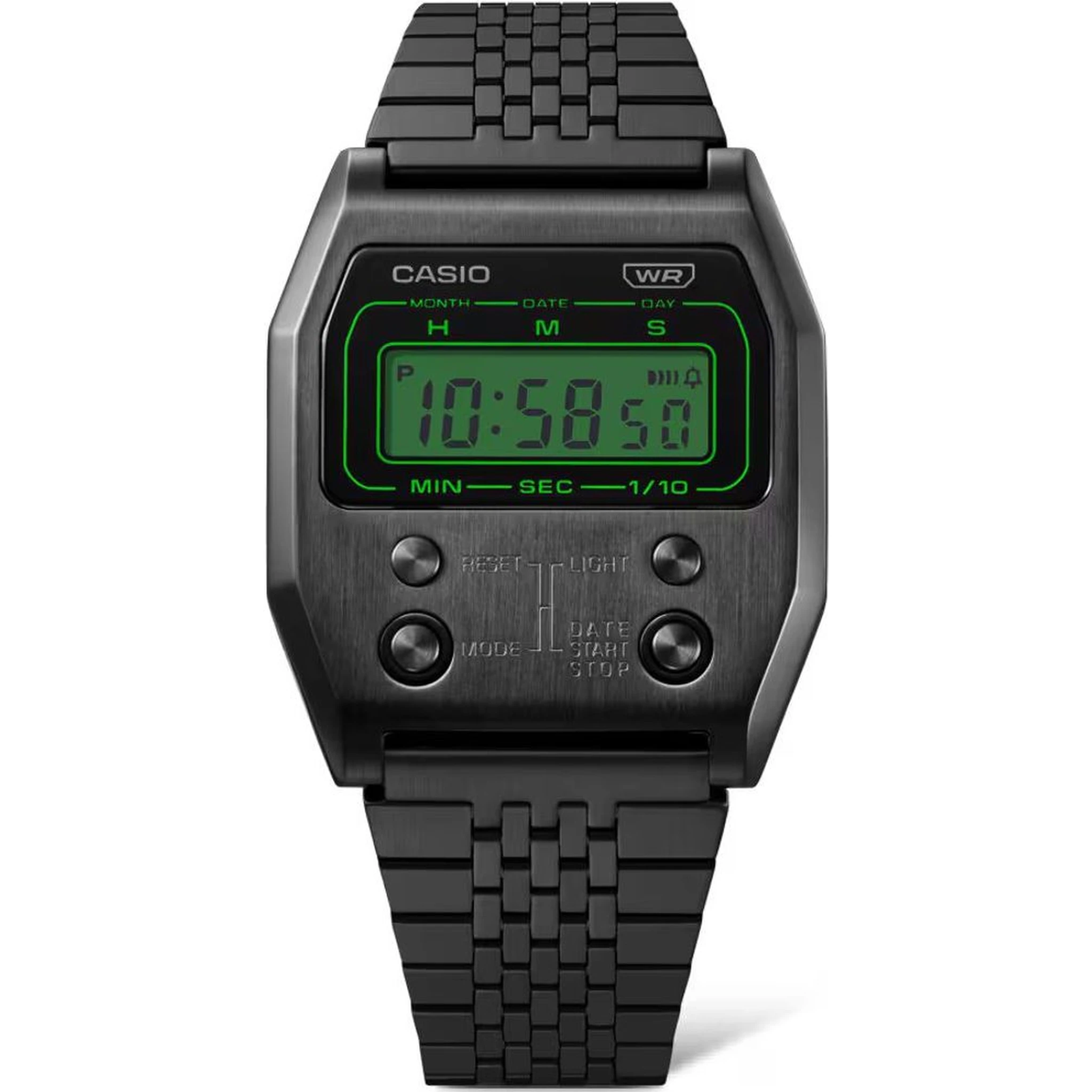 Black Stainless Steel Digital Watch