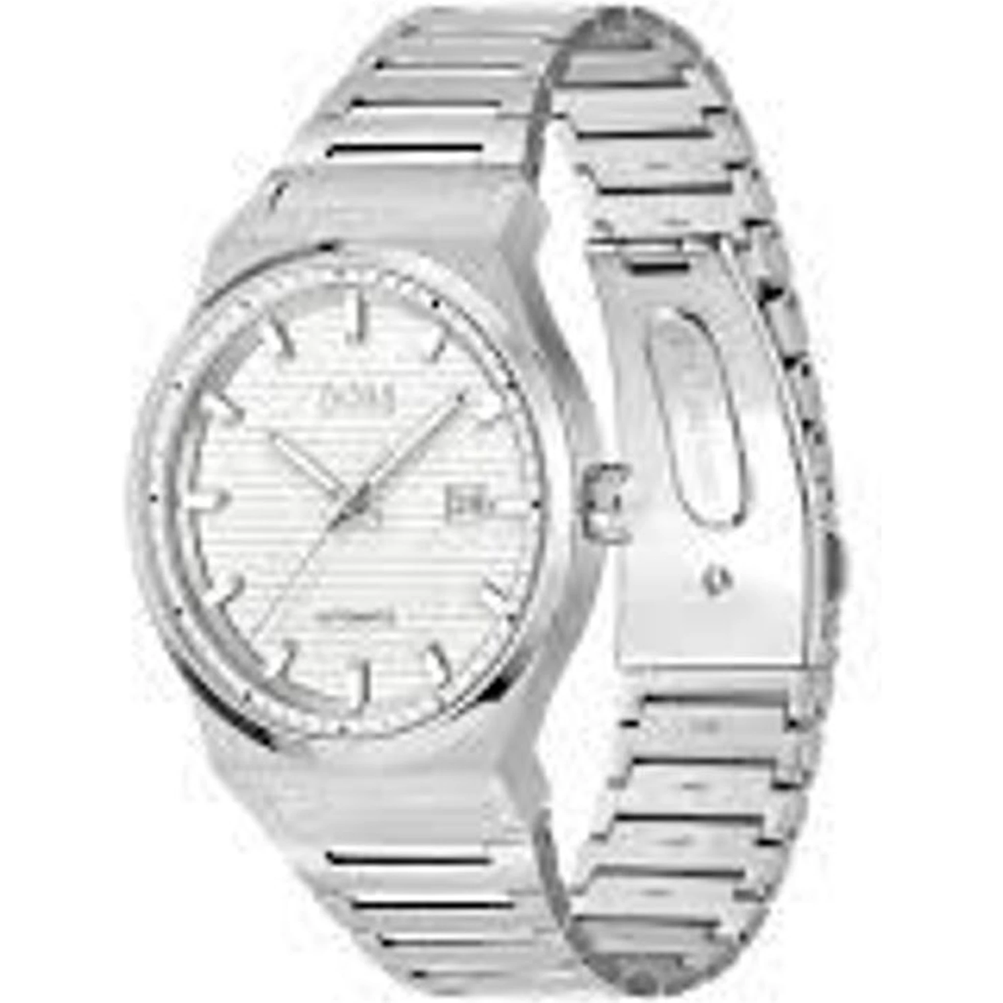 ساعة يد رسمية من الفولاذ المقاوم للصدأ الرمادي