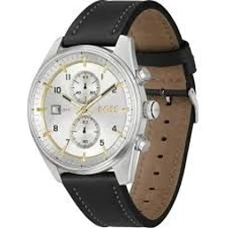 Black Leather Dress Watch