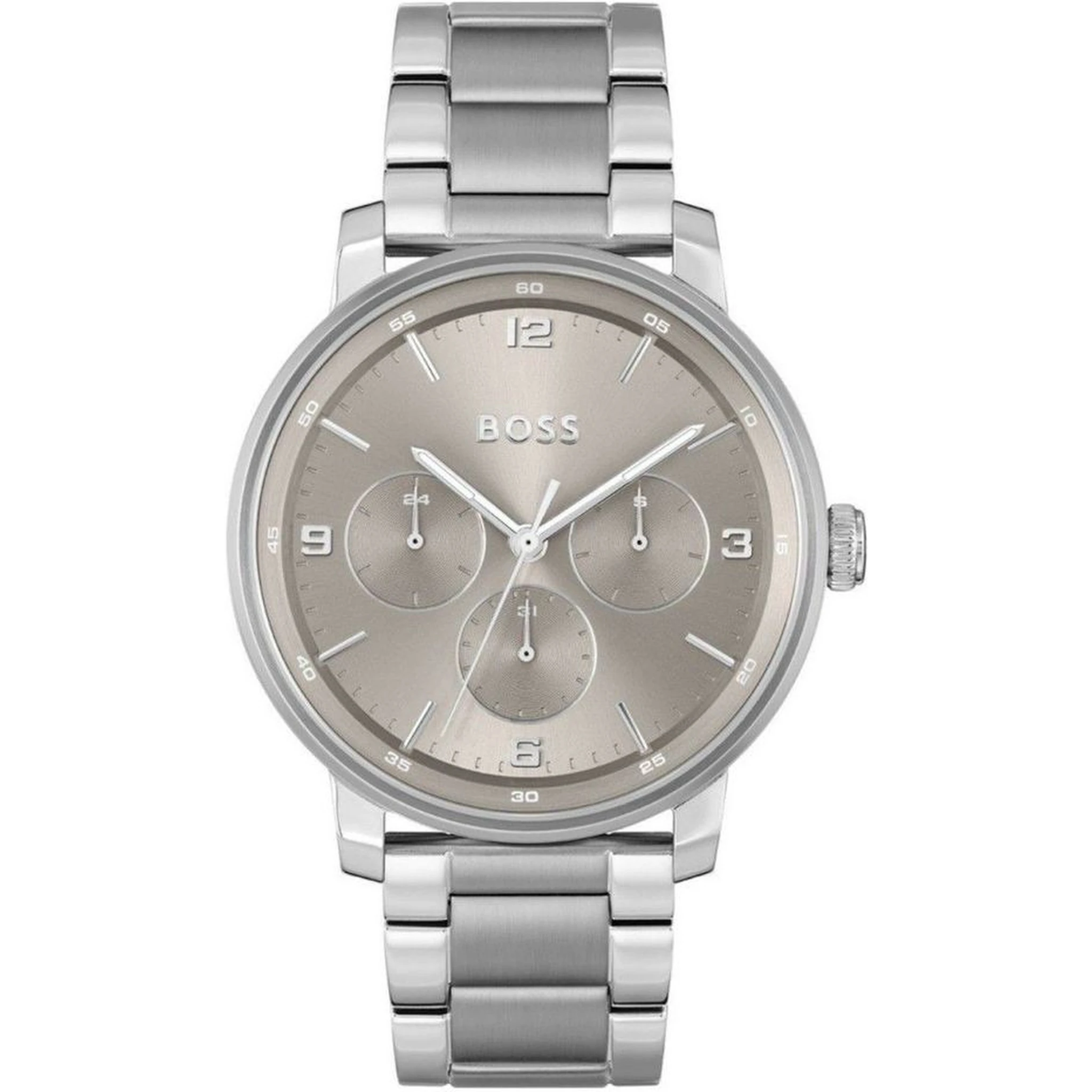 Gray Stainless Steel Dress Watch
