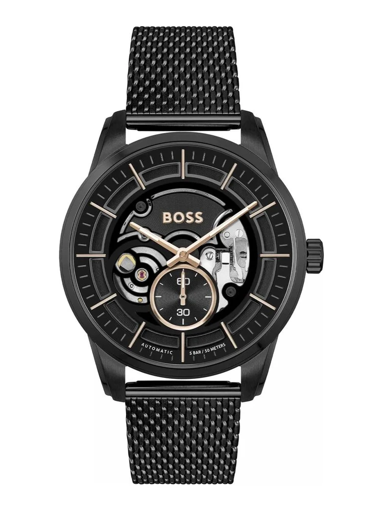Black Stainless Steel Dress Watch