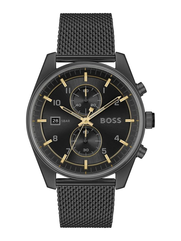 Black Stainless Steel Dress Watch