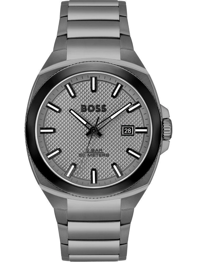 Gray Stainless Steel Dress Watch